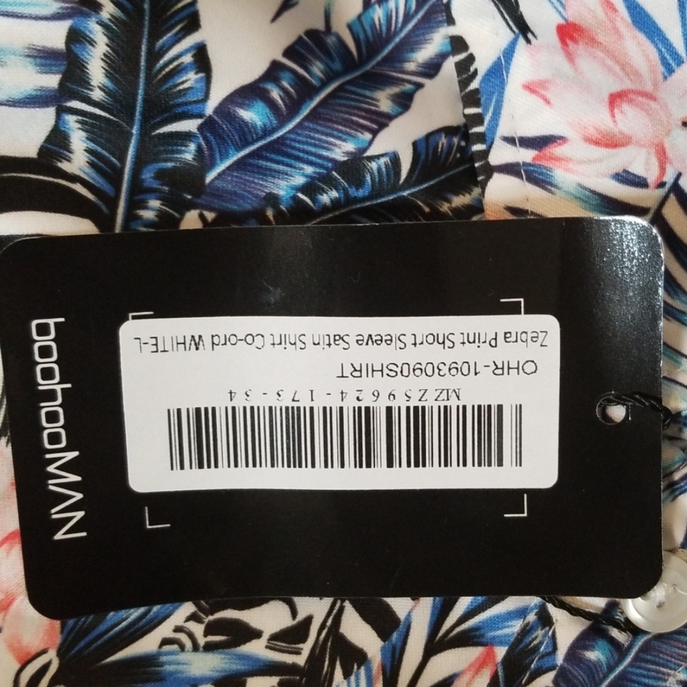 BoohooMAN ZEBRA PRINT SHORT SLEEVE SATIN SHIRT - Picture 7 of 8